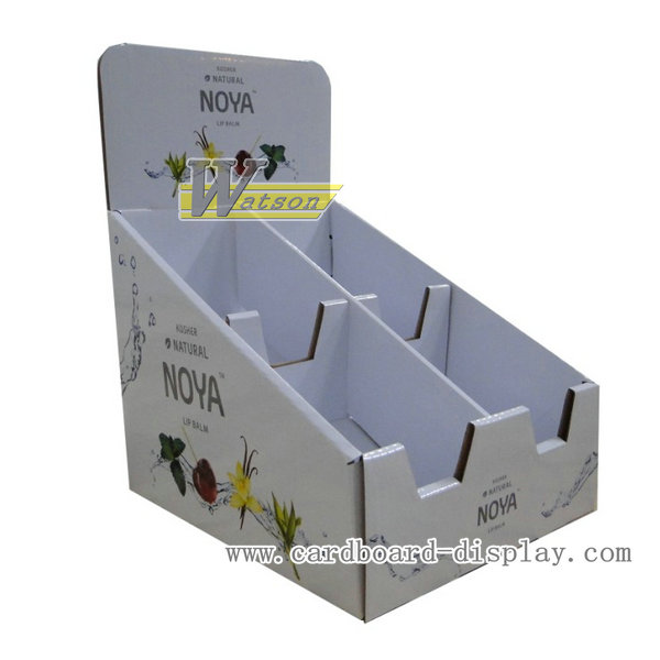Corrugated paper counter top display for lip balm