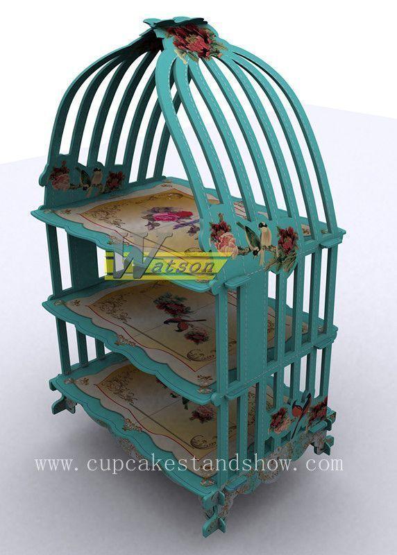 original design cardboard birdcage cupcake stand